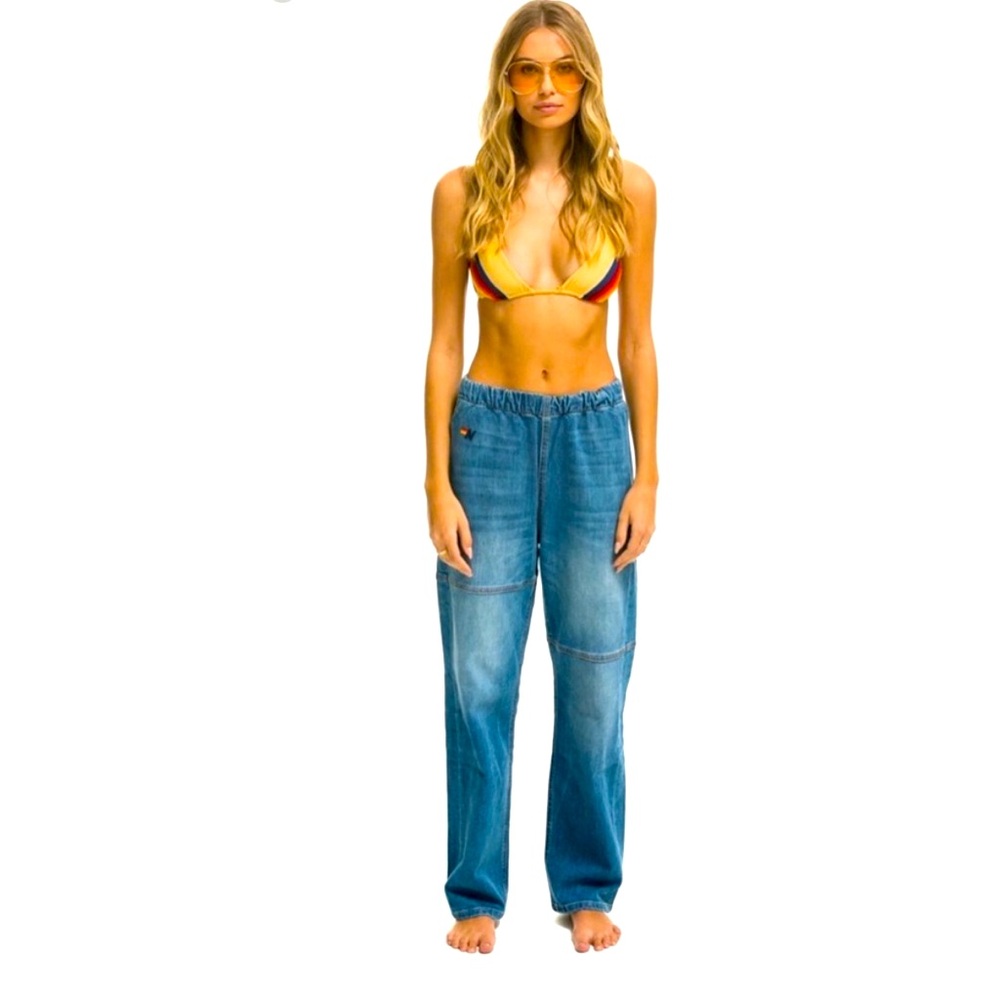 Aviator Nation Mid Rise Rancher Relaxed Fit Jeans, M